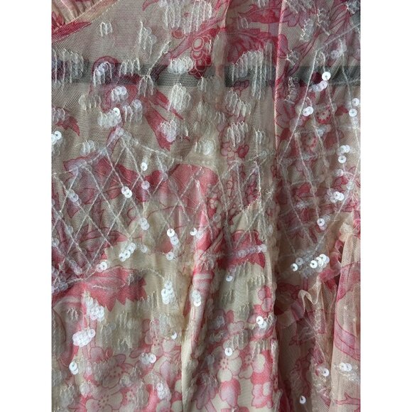 MAC DUGGAL 9148 Mini Dress Cocktail Flounce Sleeve Floral Embellished Size 4 NWT - Picture 7 of 8